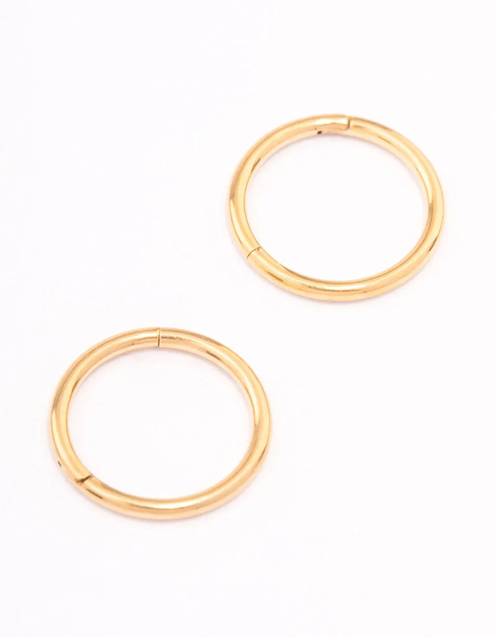 Gold Plated Plain Clicker Earrings 7mm