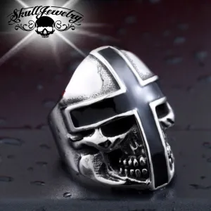 Holy Crusader Skull Ring - Symbol of Power and Protection (#654)