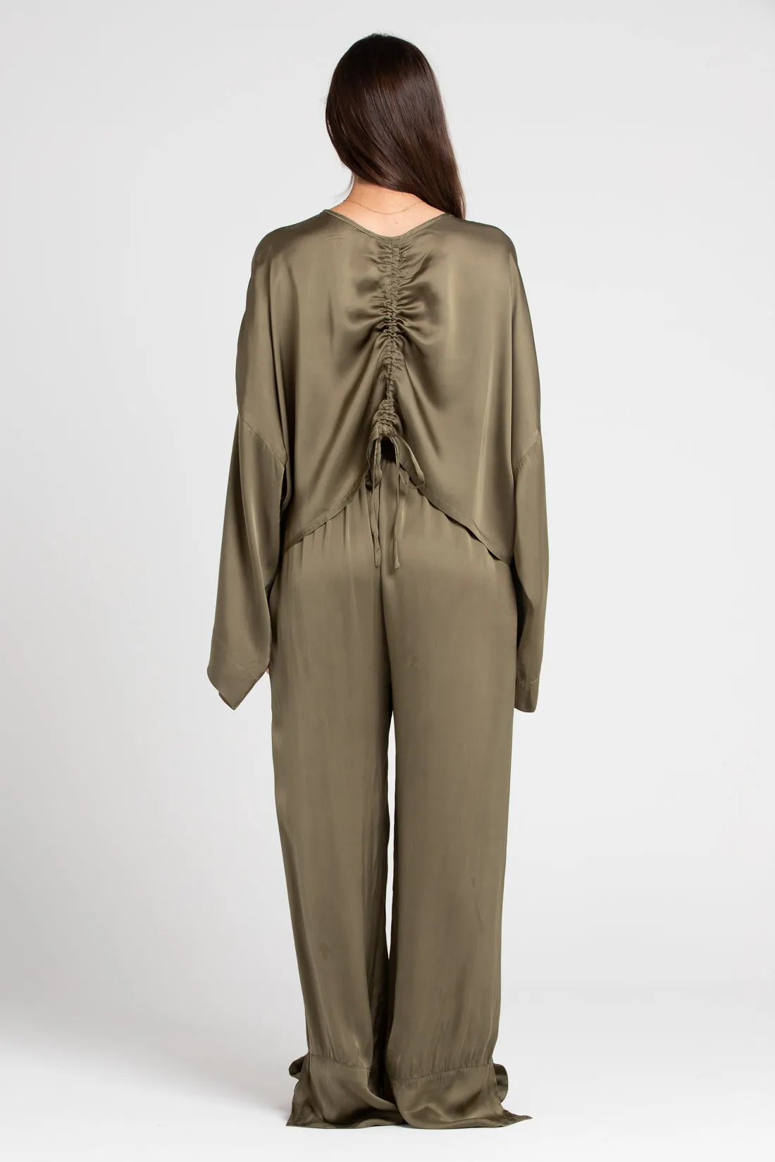 Ida Silk Pant Olive