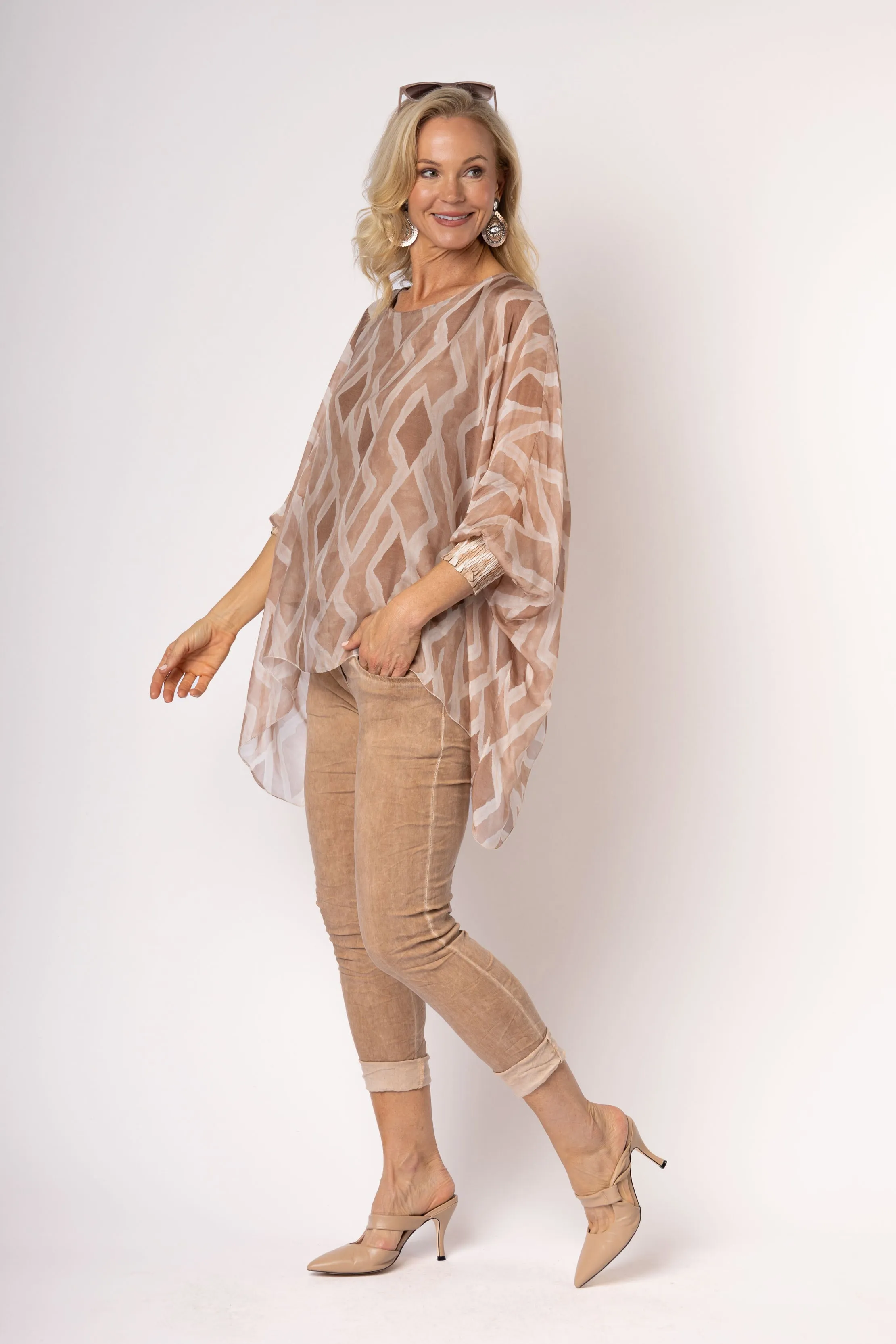 Jackie Silk Top in Desert