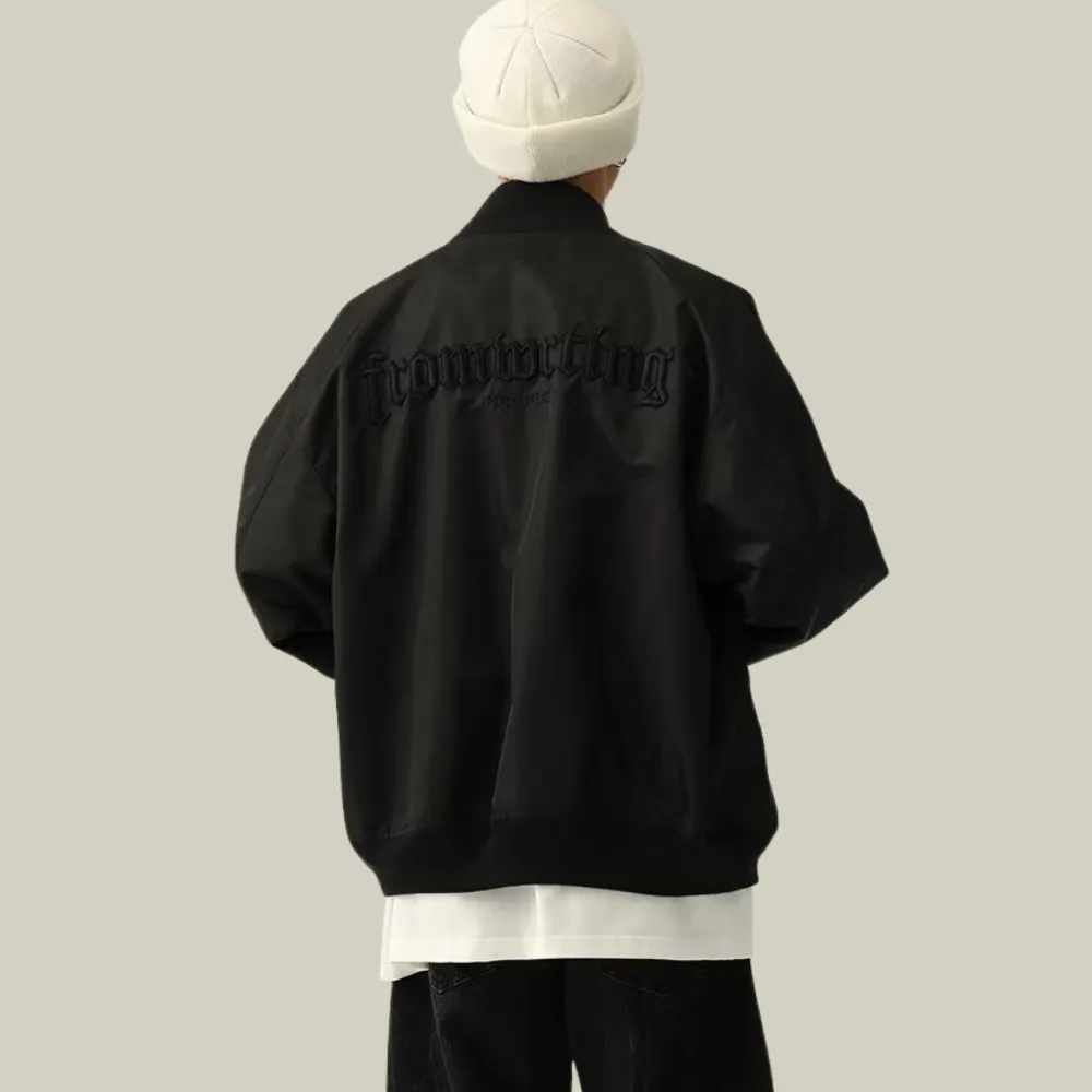 Japanese Plain Letter Embroidered Jacket