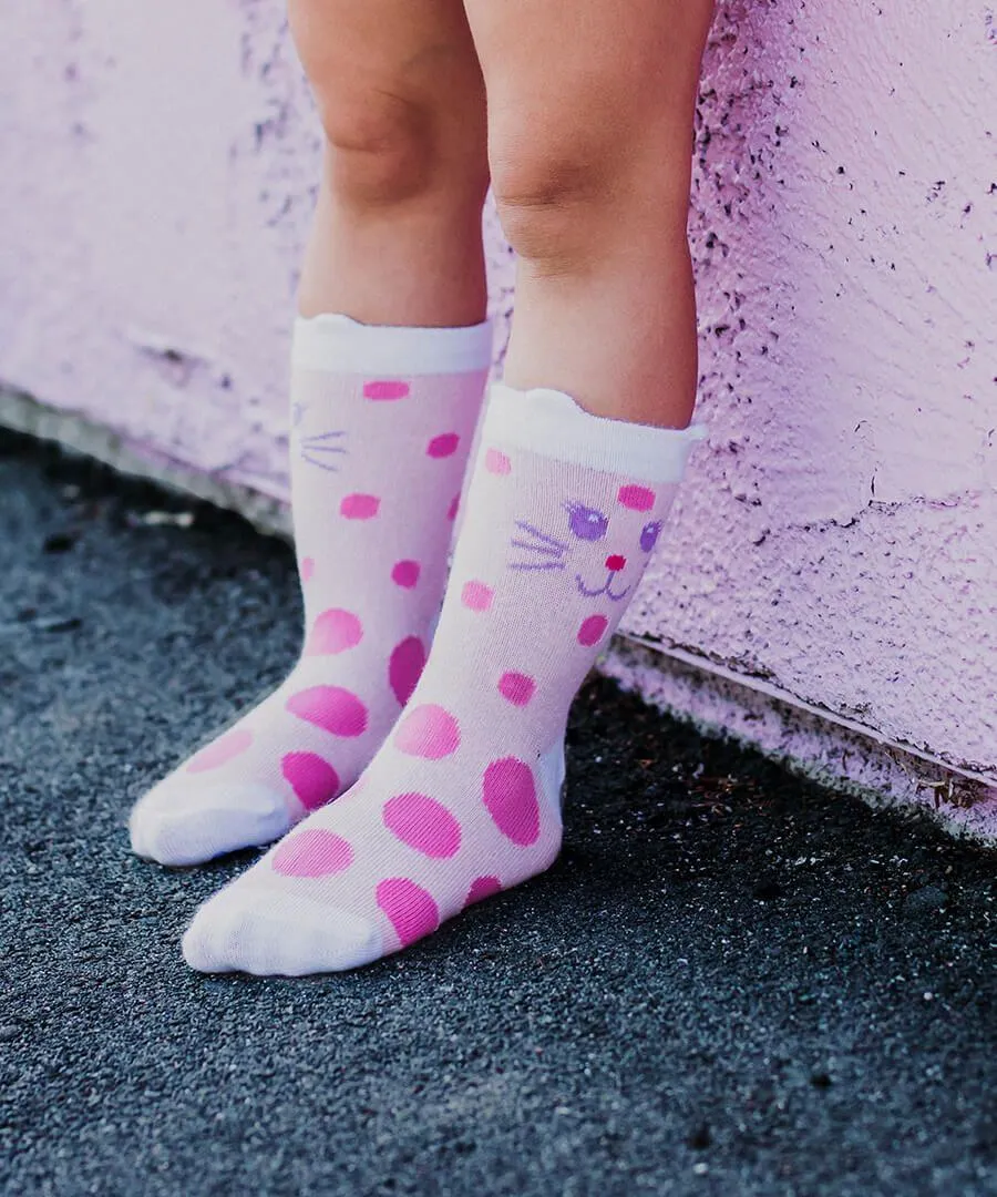 Jefferies 6pk Kitty Cat Fashion Crew Socks