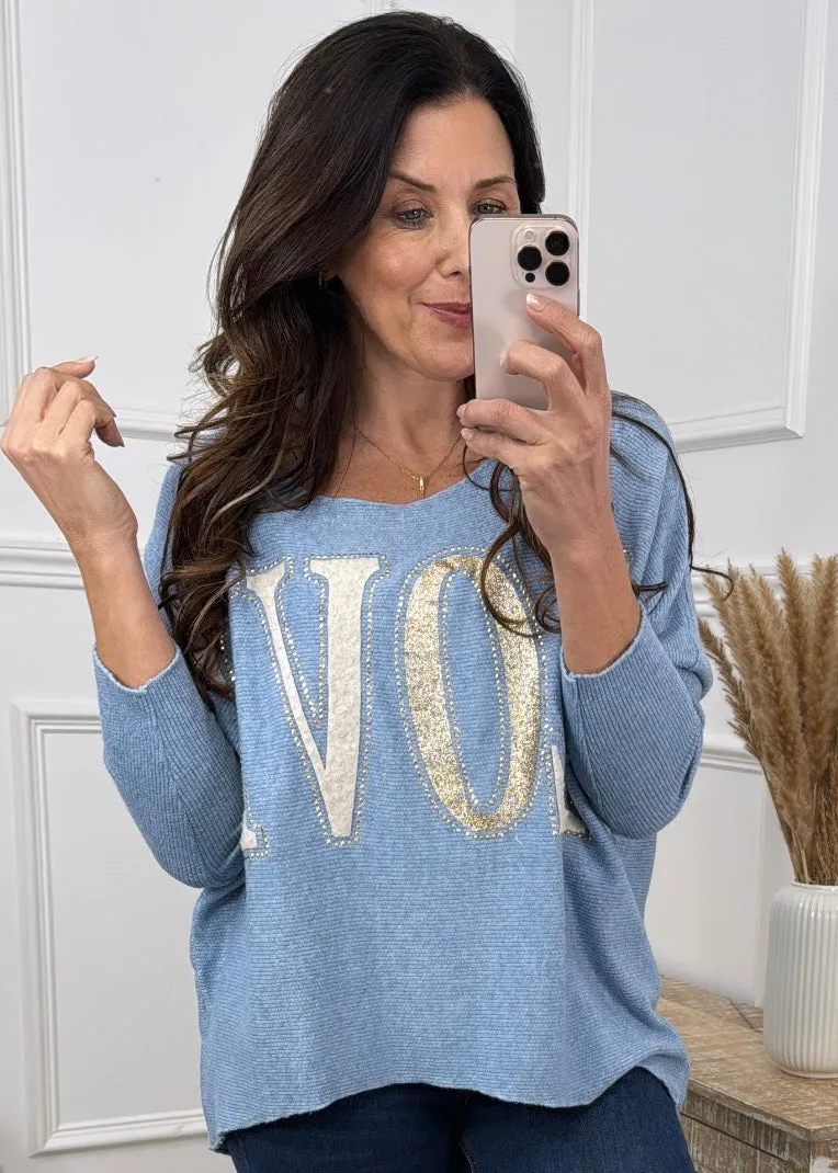 Jill Denim LOVE Top