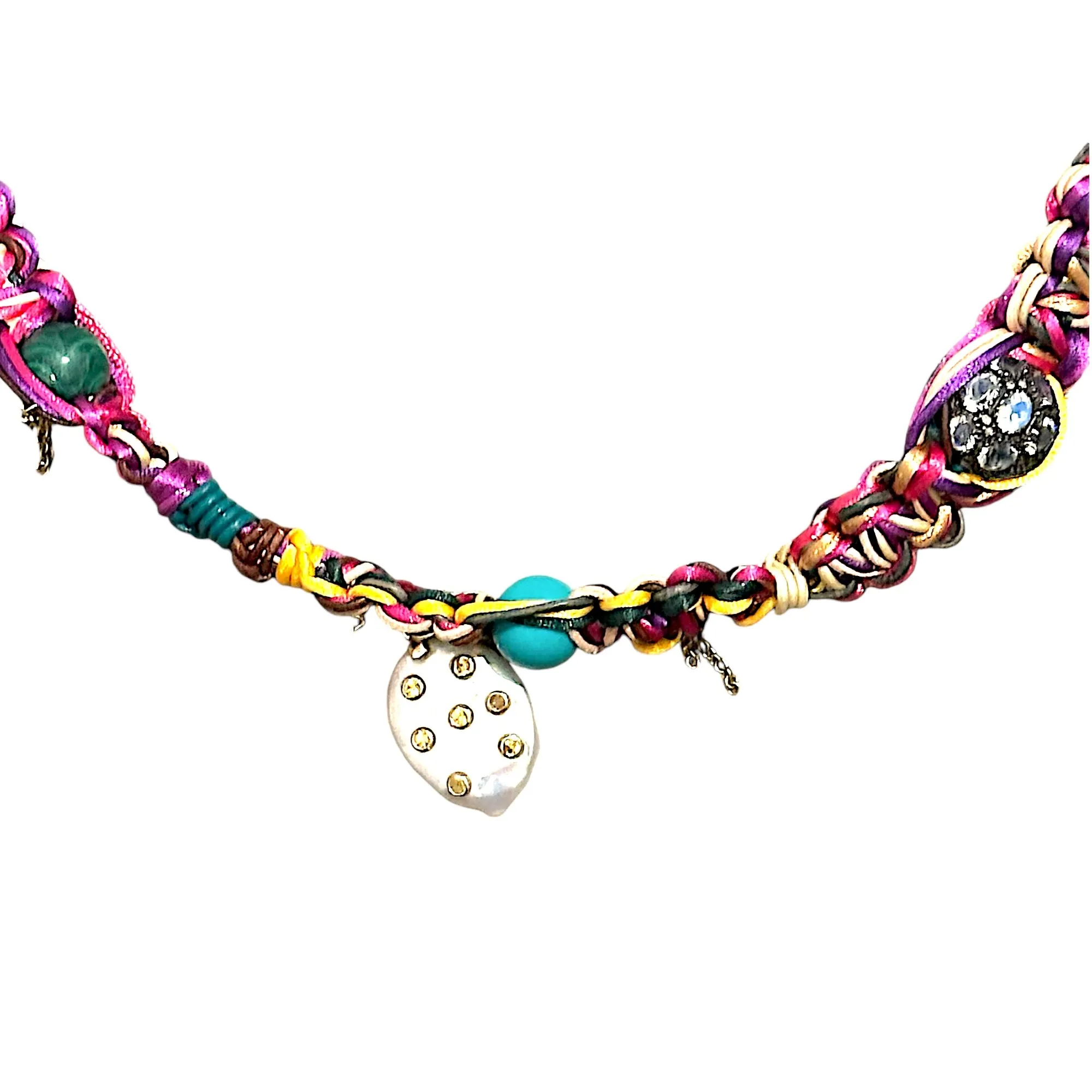 Kaleidoscope Rainbow Yellow Sapphire Diamond Rockstar Lariat