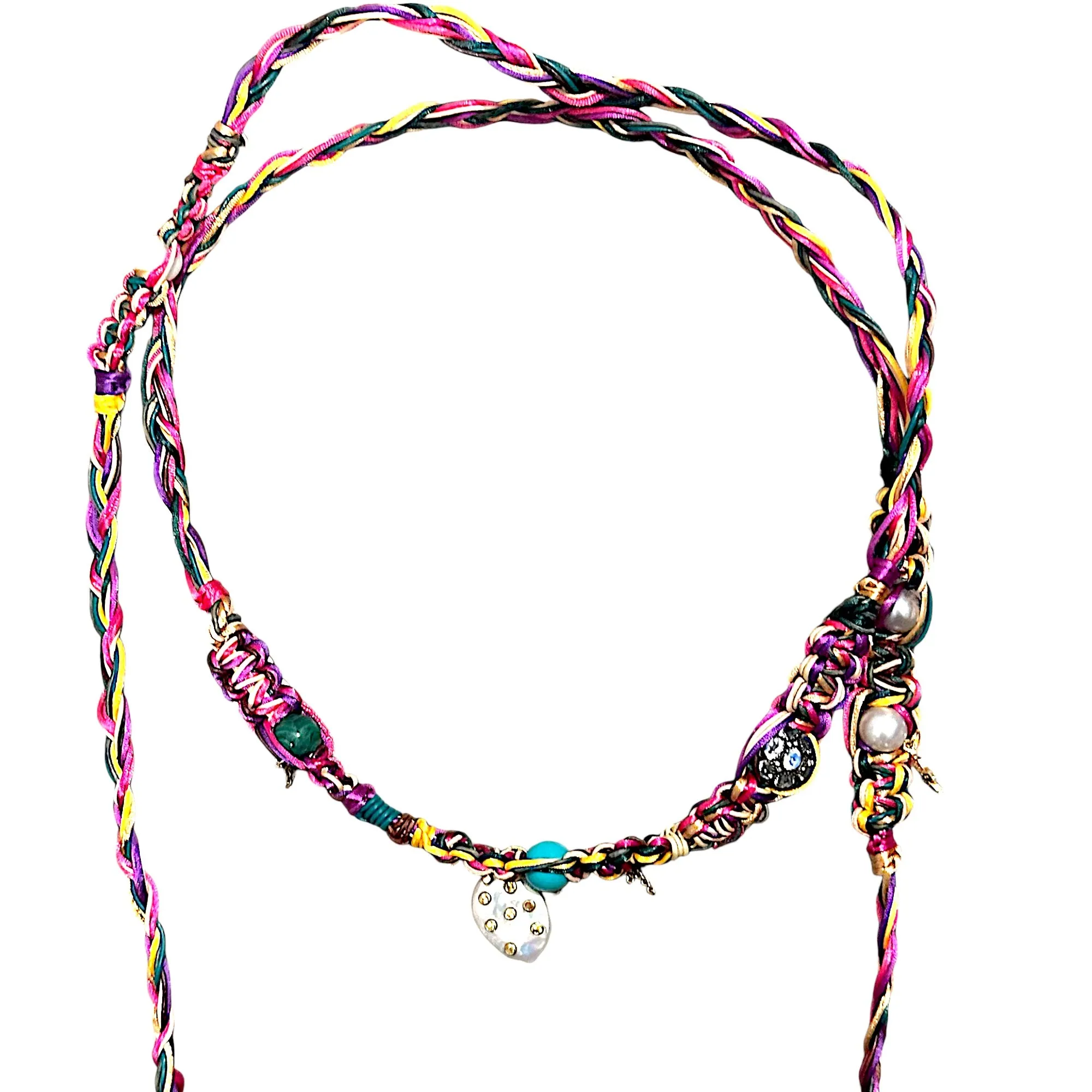 Kaleidoscope Rainbow Yellow Sapphire Diamond Rockstar Lariat
