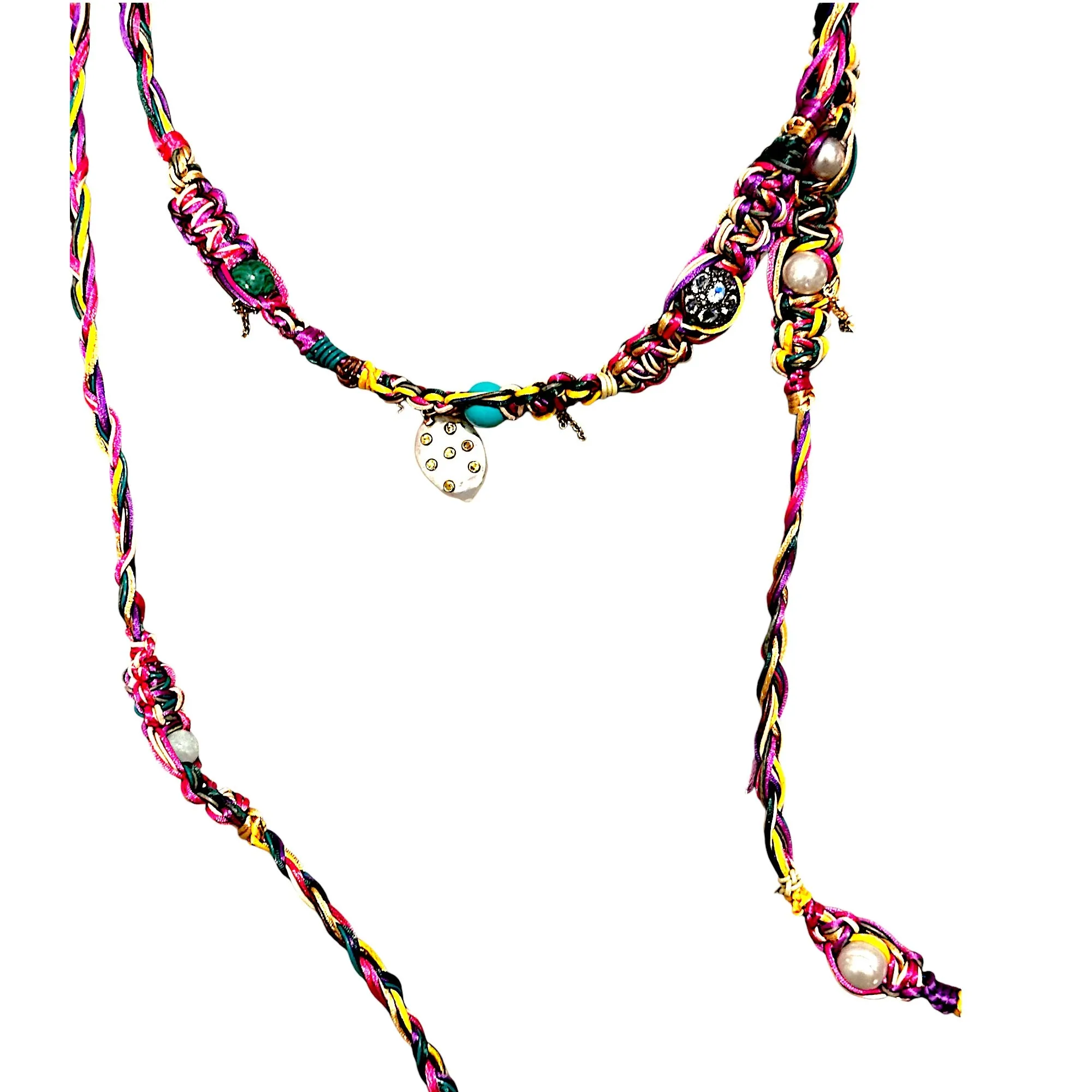 Kaleidoscope Rainbow Yellow Sapphire Diamond Rockstar Lariat