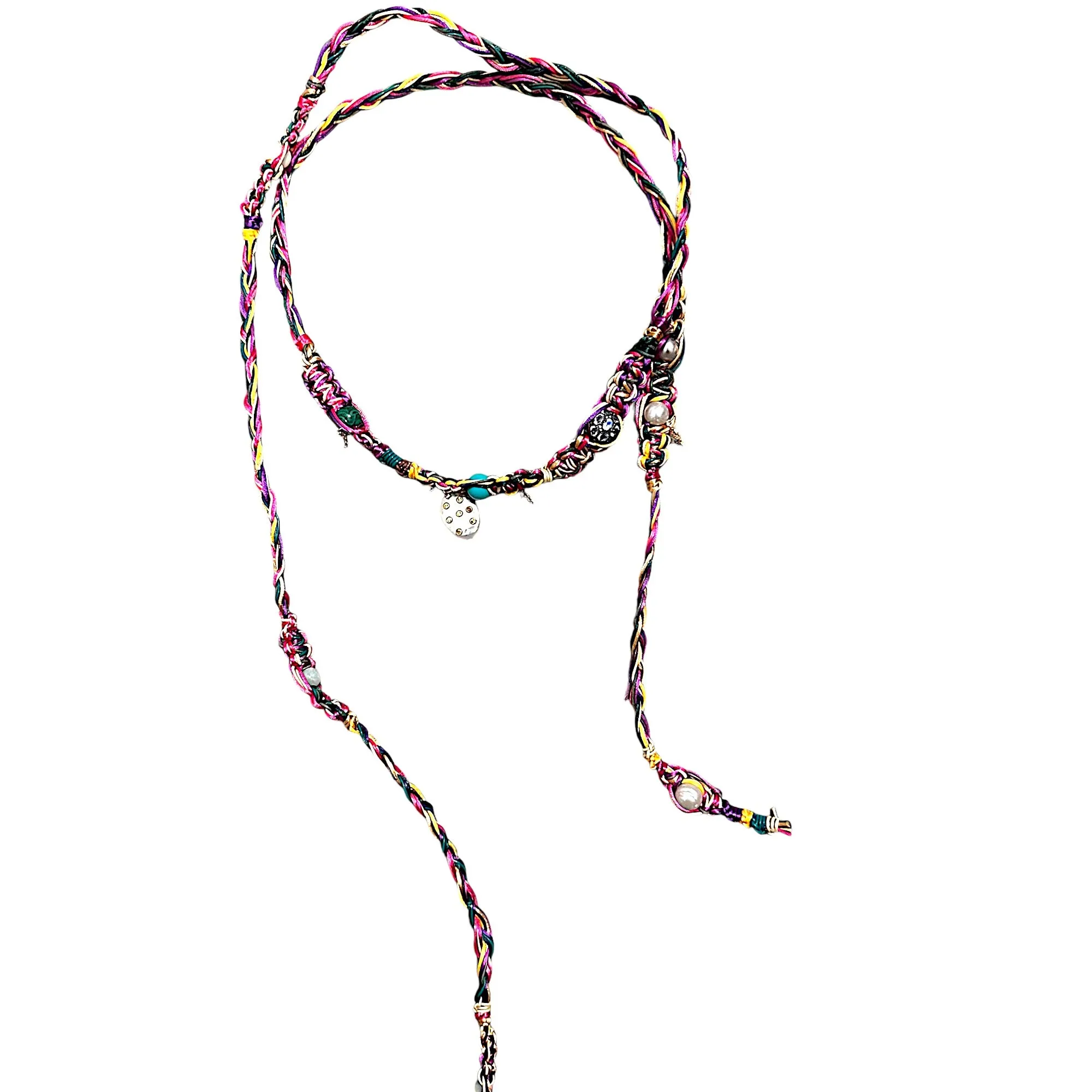 Kaleidoscope Rainbow Yellow Sapphire Diamond Rockstar Lariat