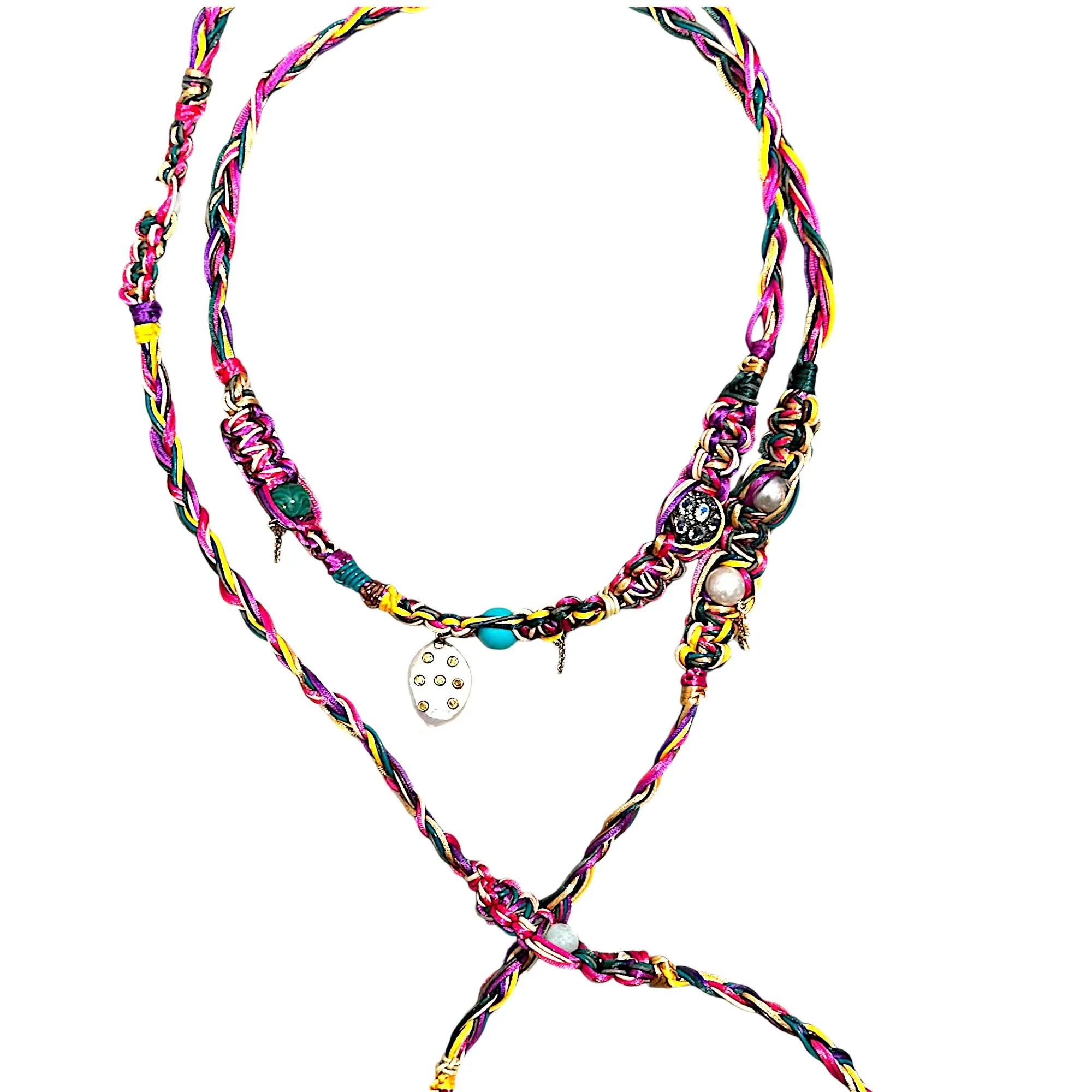 Kaleidoscope Rainbow Yellow Sapphire Diamond Rockstar Lariat