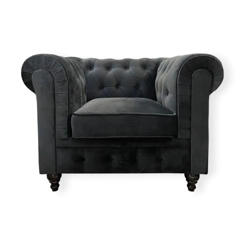 Kofisko 1 Seater Chesterfield Charcoal
