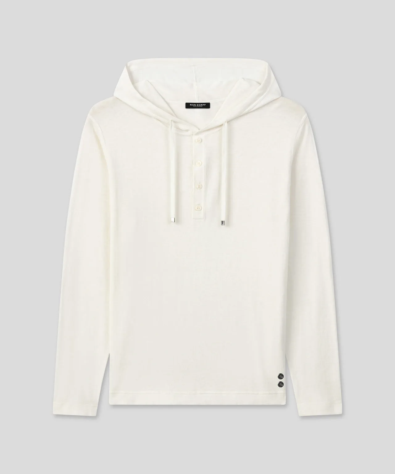 Light Cotton-Silk Hoodie Sweater: Off White