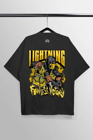 Lightning Black Oversized Tee