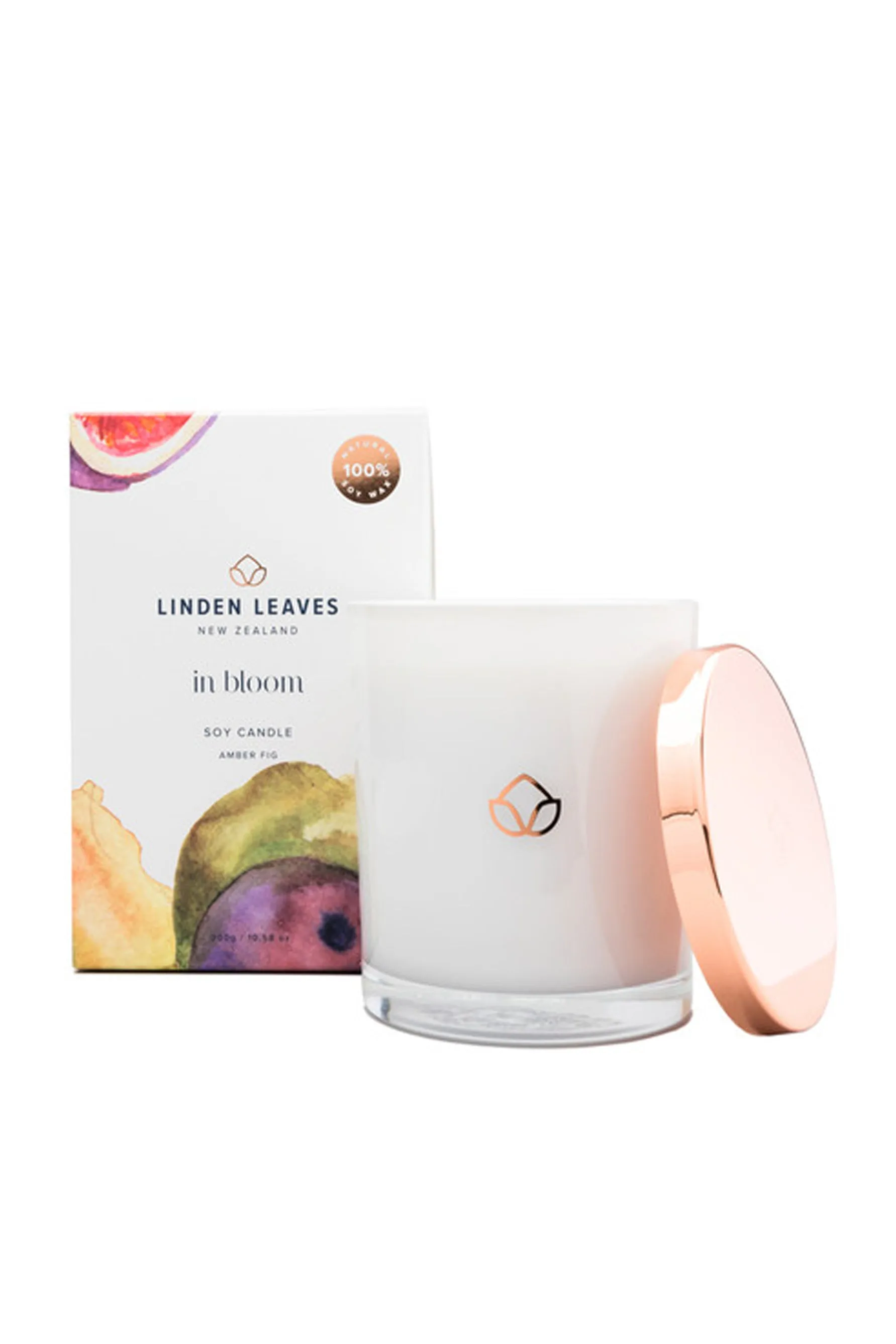 LINDEN LEAVES In Bloom Soy Candle Amber Fig 300g