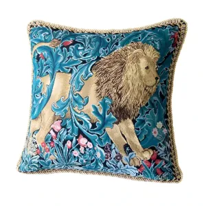 Lion Jacquard Throw Pillow Cover