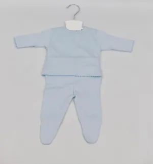Little Stars - Plain Blue Two Piece Footie