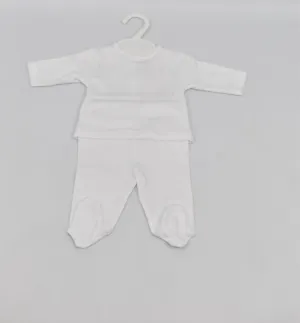 Little Stars - Plain White Two Piece Footie
