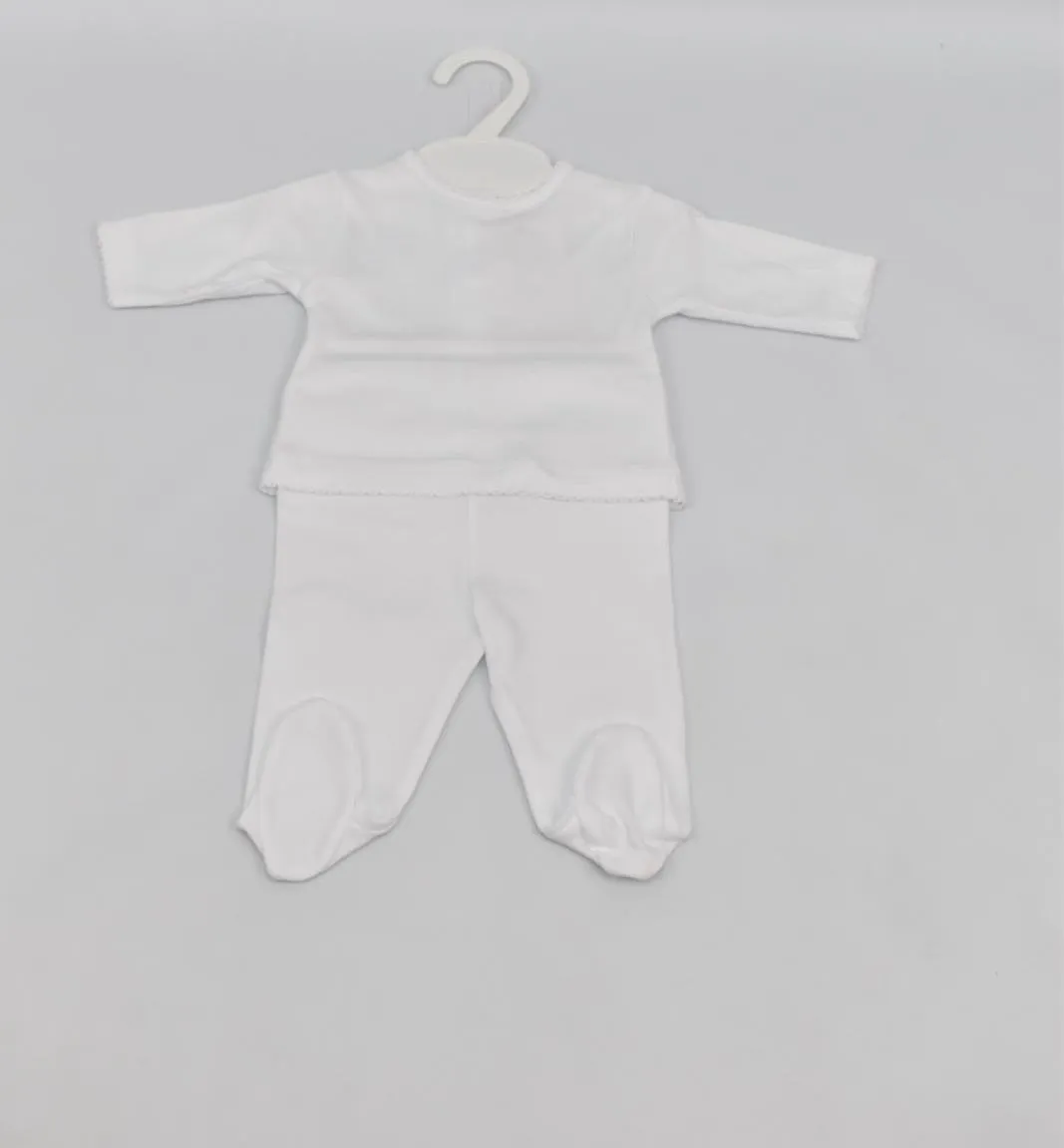 Little Stars - Plain White Two Piece Footie