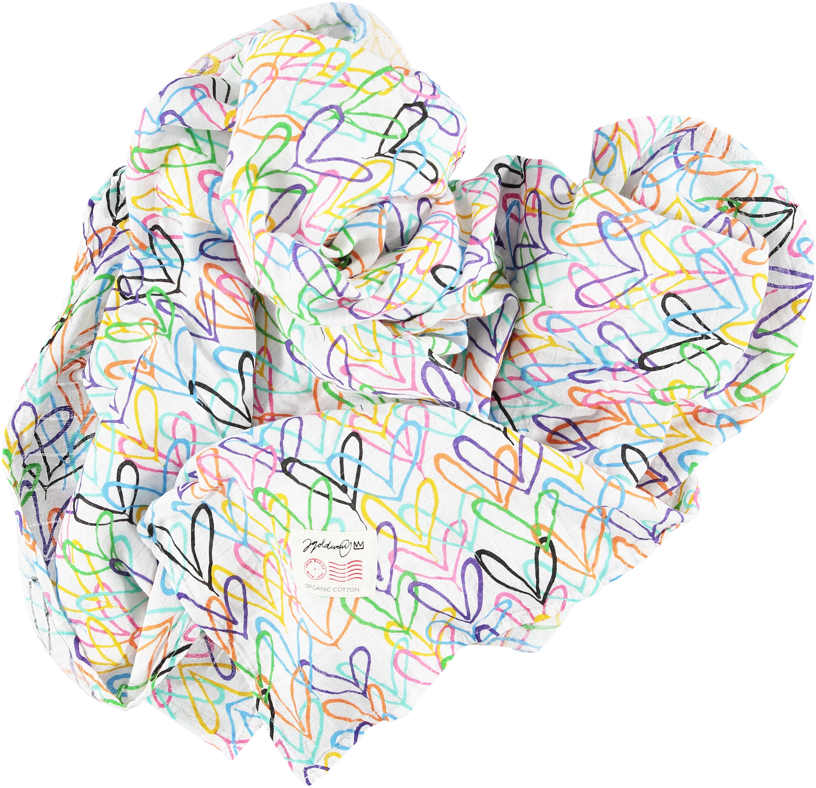 #Lovewall organic muslin baby swaddling shawl gift box - James Goldcrown x From Babies with Love