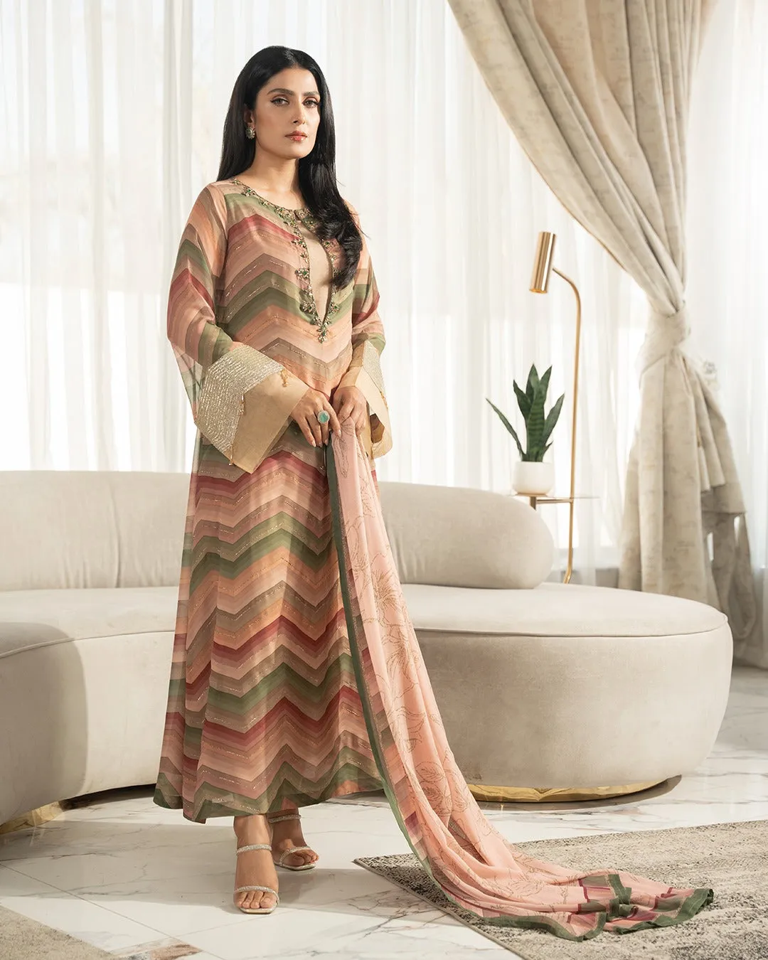 Lulusar Silk Hand Embroidered Collection Lurgik Dress