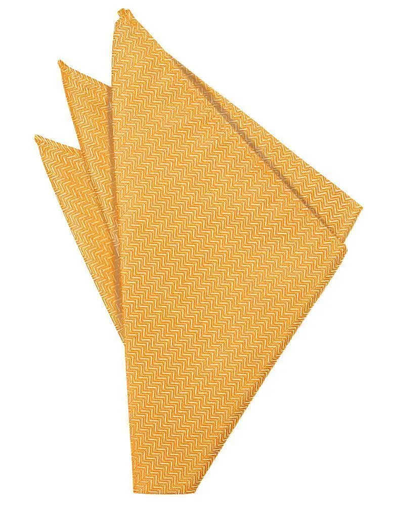 Mandarin Herringbone Pocket Square