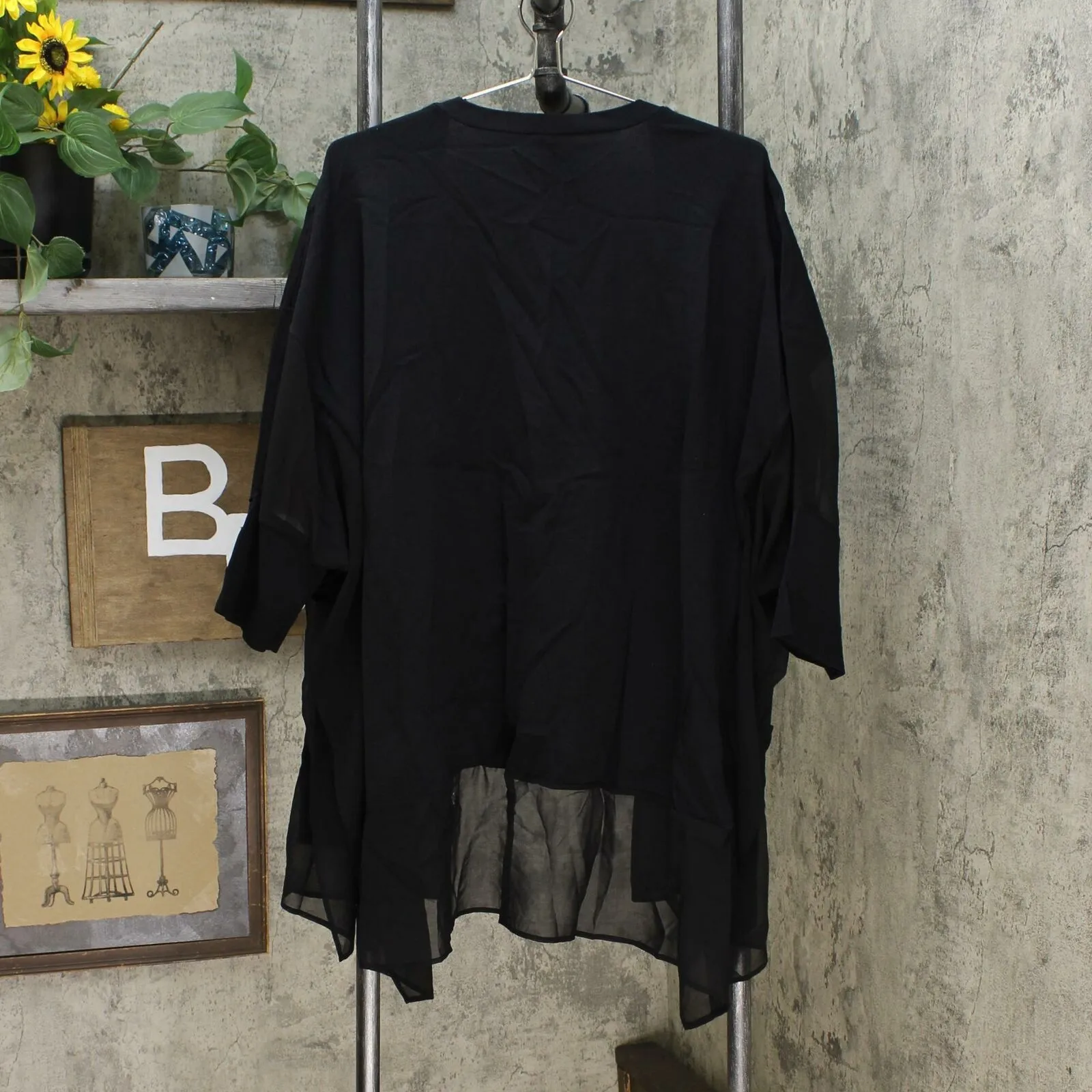 MarlaWynne WynneLayers Sweater Knit Topper Cardigan With Chiffon