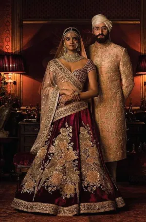 Maroon Color Bridal Lehenga Choli