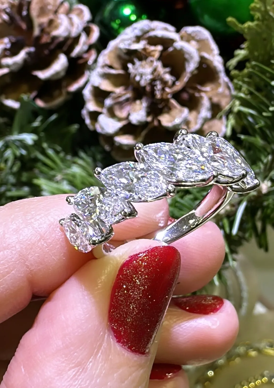 Marquise-Cut Lab Diamond Eternity Ring 3.60ct tw