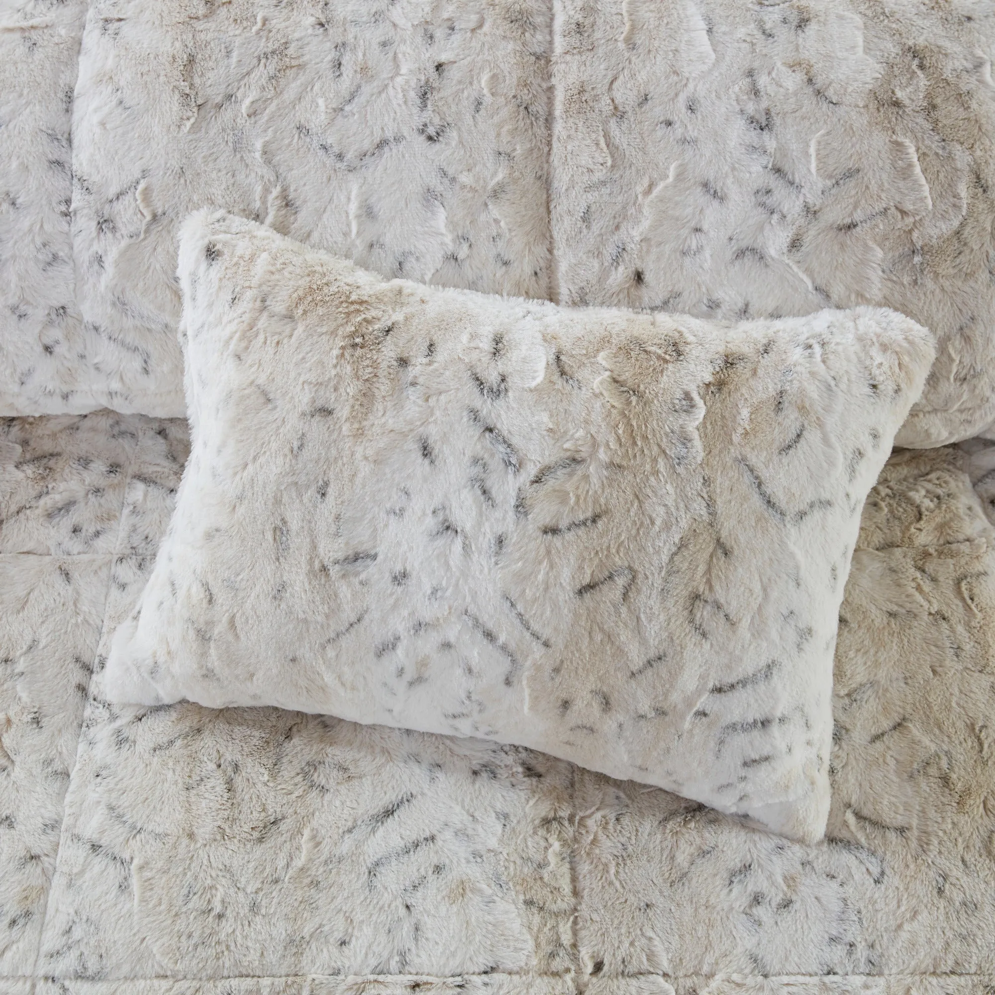 Marselle Faux Fur Comforter Set Cheetah