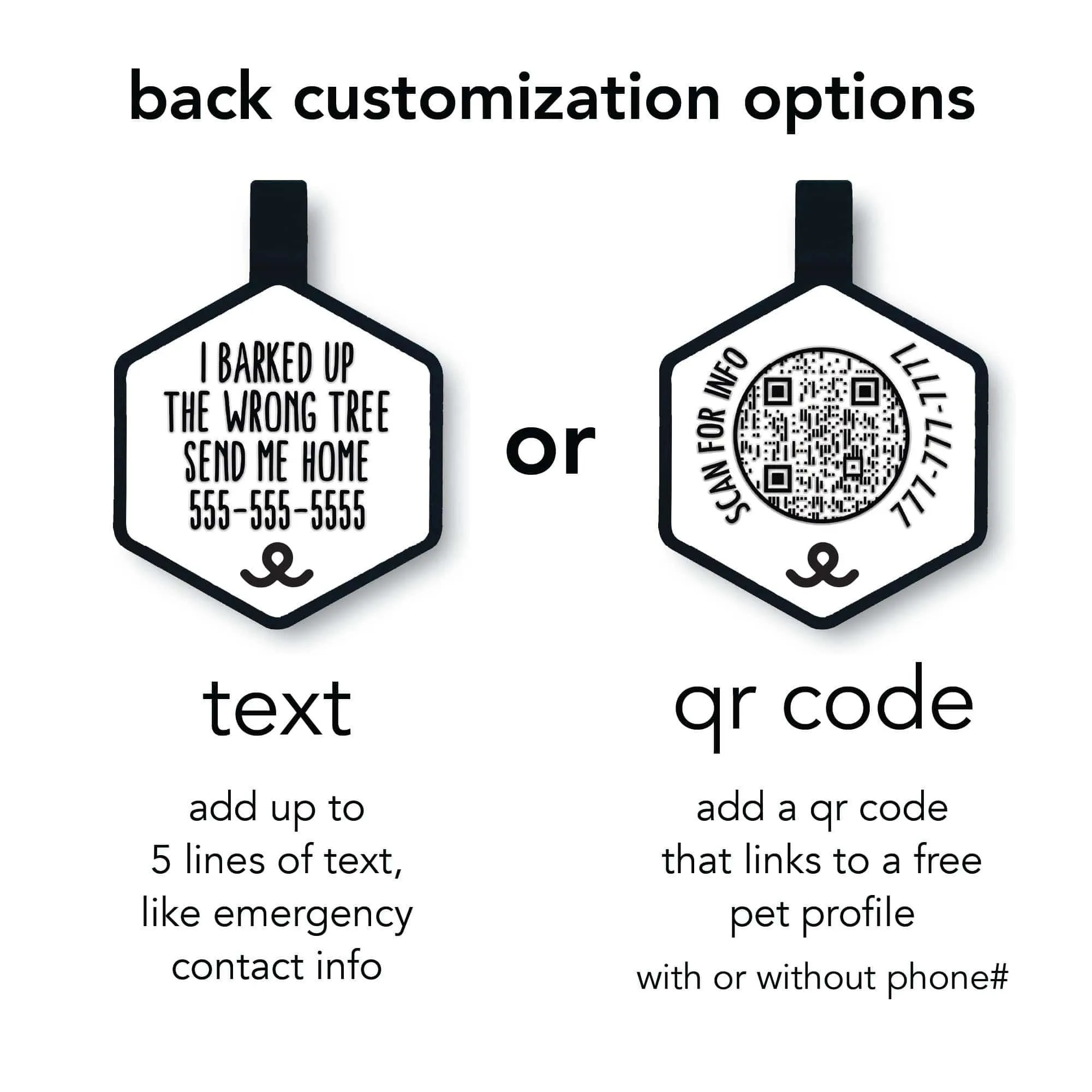 Midnight Collection Silicone Dog ID Tag