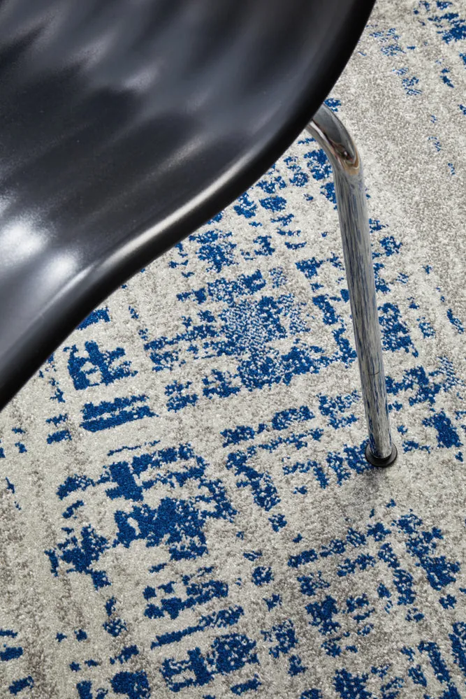 Mirage Ashley Abstract Modern Blue Grey Round Rug
