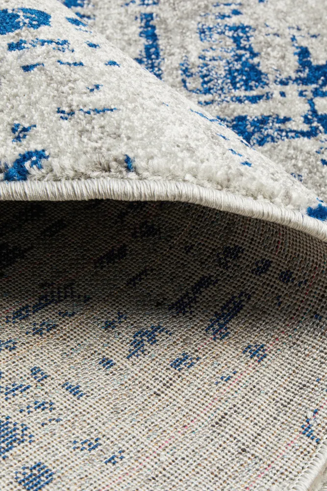 Mirage Ashley Abstract Modern Blue Grey Round Rug