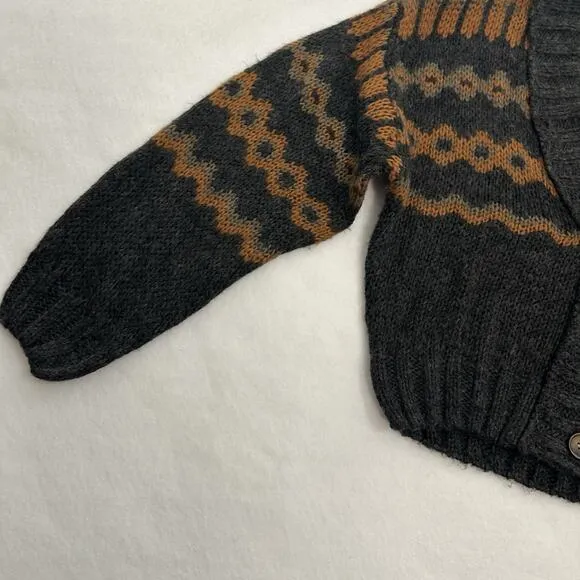 Natural Life Knit Cardigan Sweater XS/S Button Front Long Sleeve Fair Isle Crop