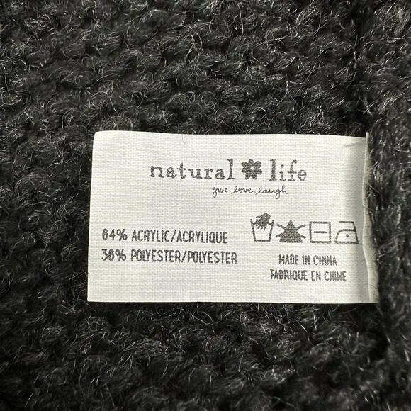 Natural Life Knit Cardigan Sweater XS/S Button Front Long Sleeve Fair Isle Crop