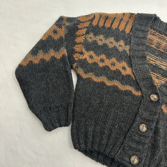Natural Life Knit Cardigan Sweater XS/S Button Front Long Sleeve Fair Isle Crop