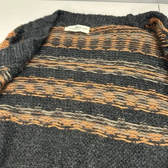 Natural Life Knit Cardigan Sweater XS/S Button Front Long Sleeve Fair Isle Crop