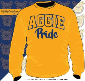 NC A&T SU| VINTAGE AGGIE PRIDE ARCH Unisex GOLD Sweatshirt (**)