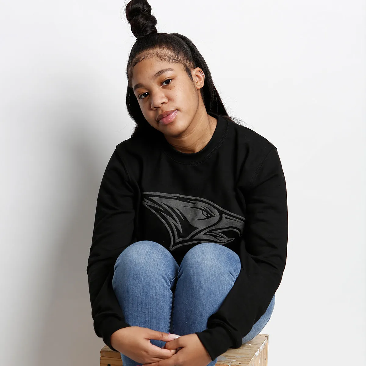 NCCU | Celebrate BHM | 3D PUFF INK ALL Black Sweatshirt (Z)