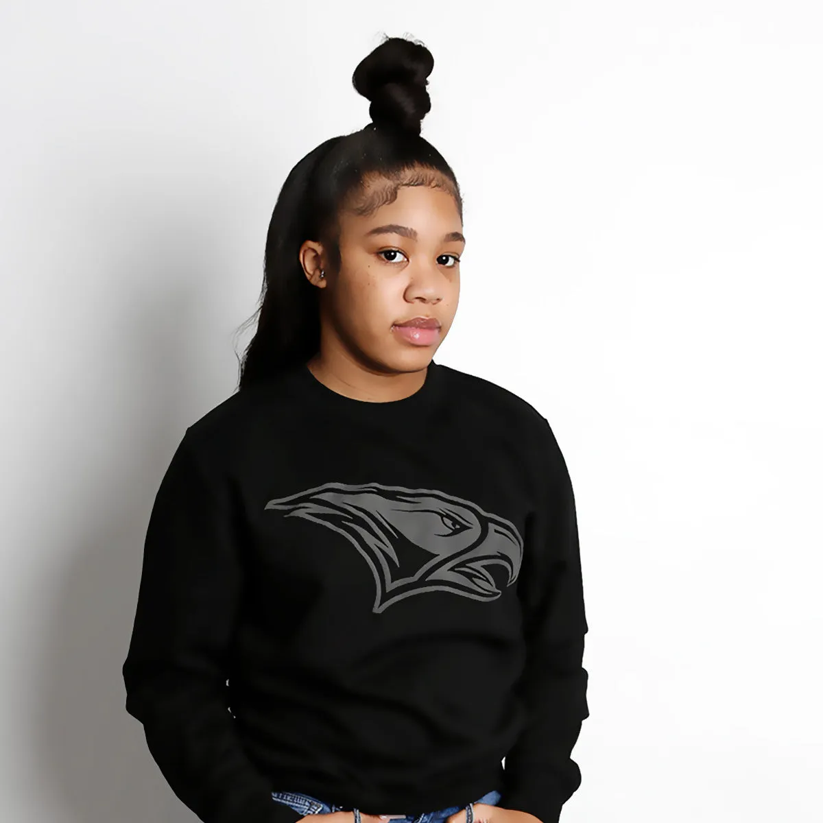 NCCU | Celebrate BHM | 3D PUFF INK ALL Black Sweatshirt (Z)