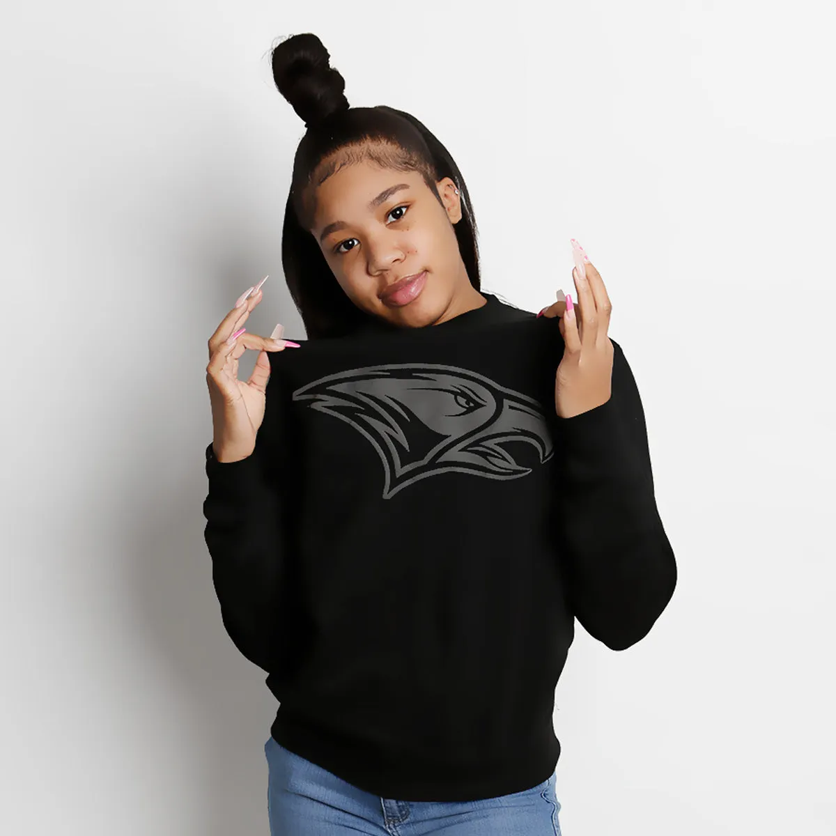 NCCU | Celebrate BHM | 3D PUFF INK ALL Black Sweatshirt (Z)