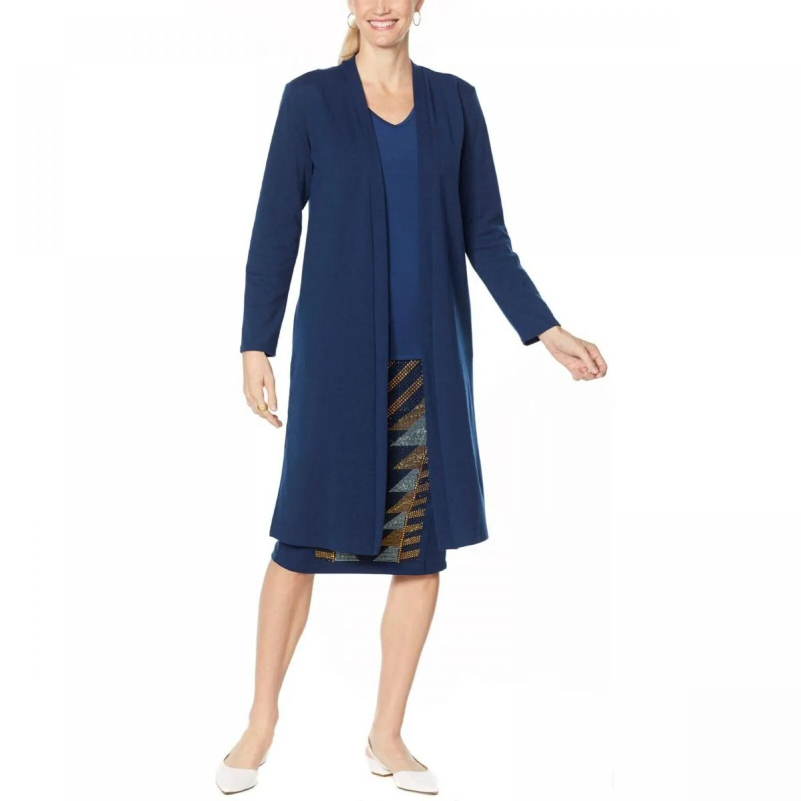 NWT Antthony Womens Holiday Luxe Ponte Knit Duster Cardigan. 726485