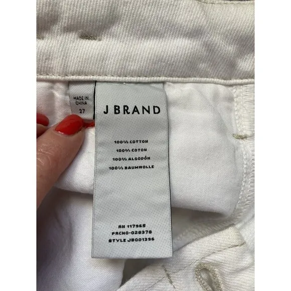 NWT J Brand Women's White Denim Knee Length Skirt Size 27 (JB001396)