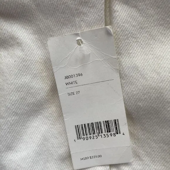 NWT J Brand Women's White Denim Knee Length Skirt Size 27 (JB001396)
