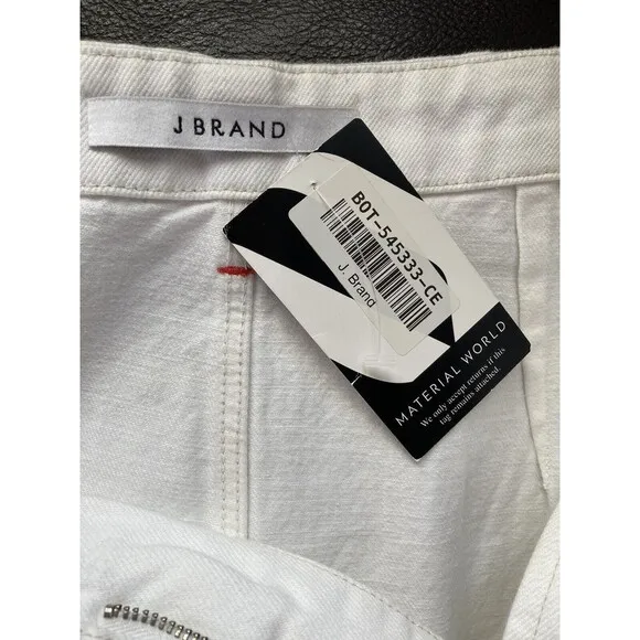 NWT J Brand Women's White Denim Knee Length Skirt Size 27 (JB001396)