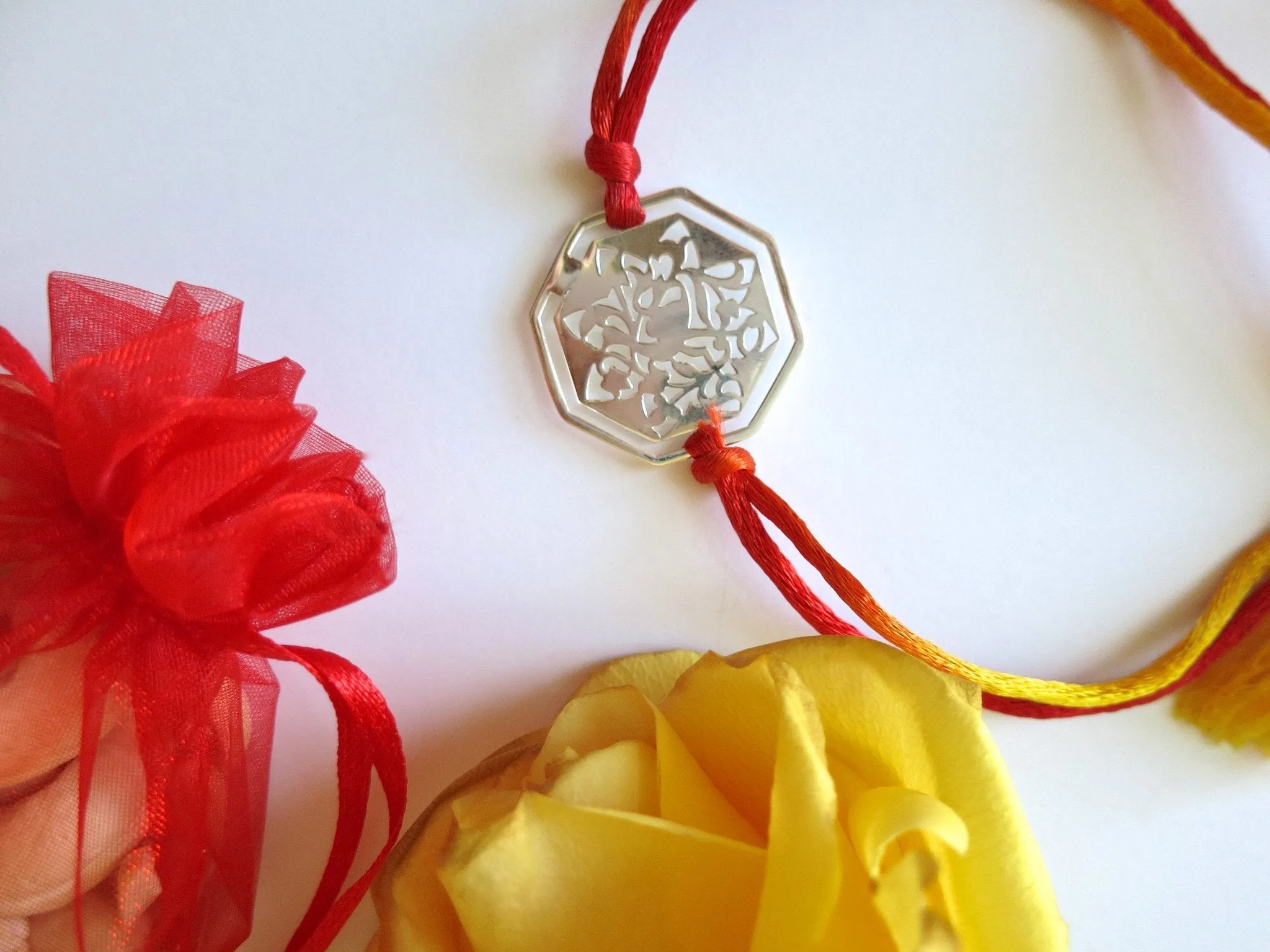 Octagonal, crane design, cutwork Bookmark