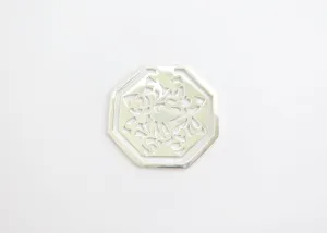 Octagonal, crane design, cutwork Bookmark