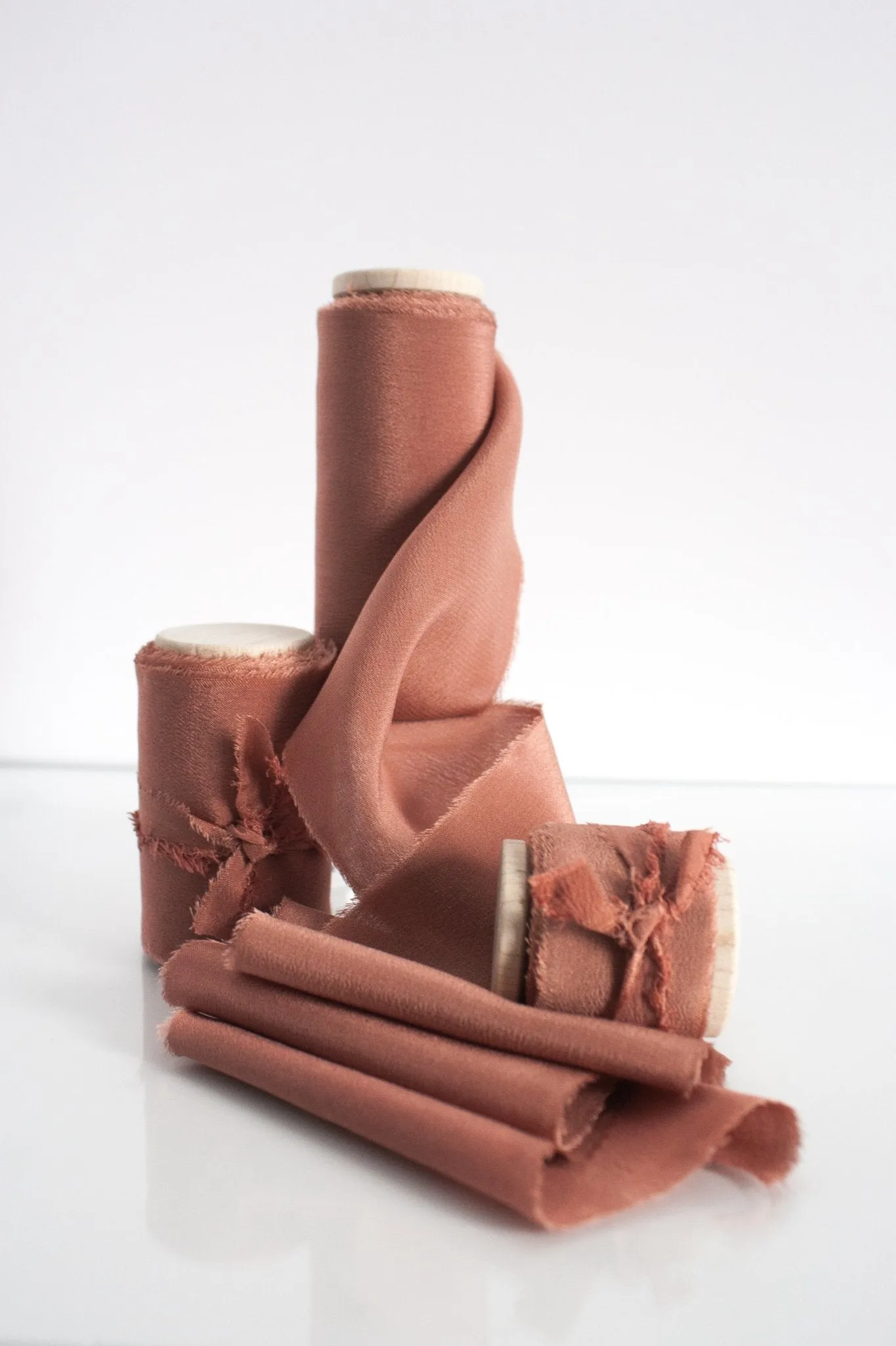 Pecan Brown Crepe de Chine Silk Ribbon