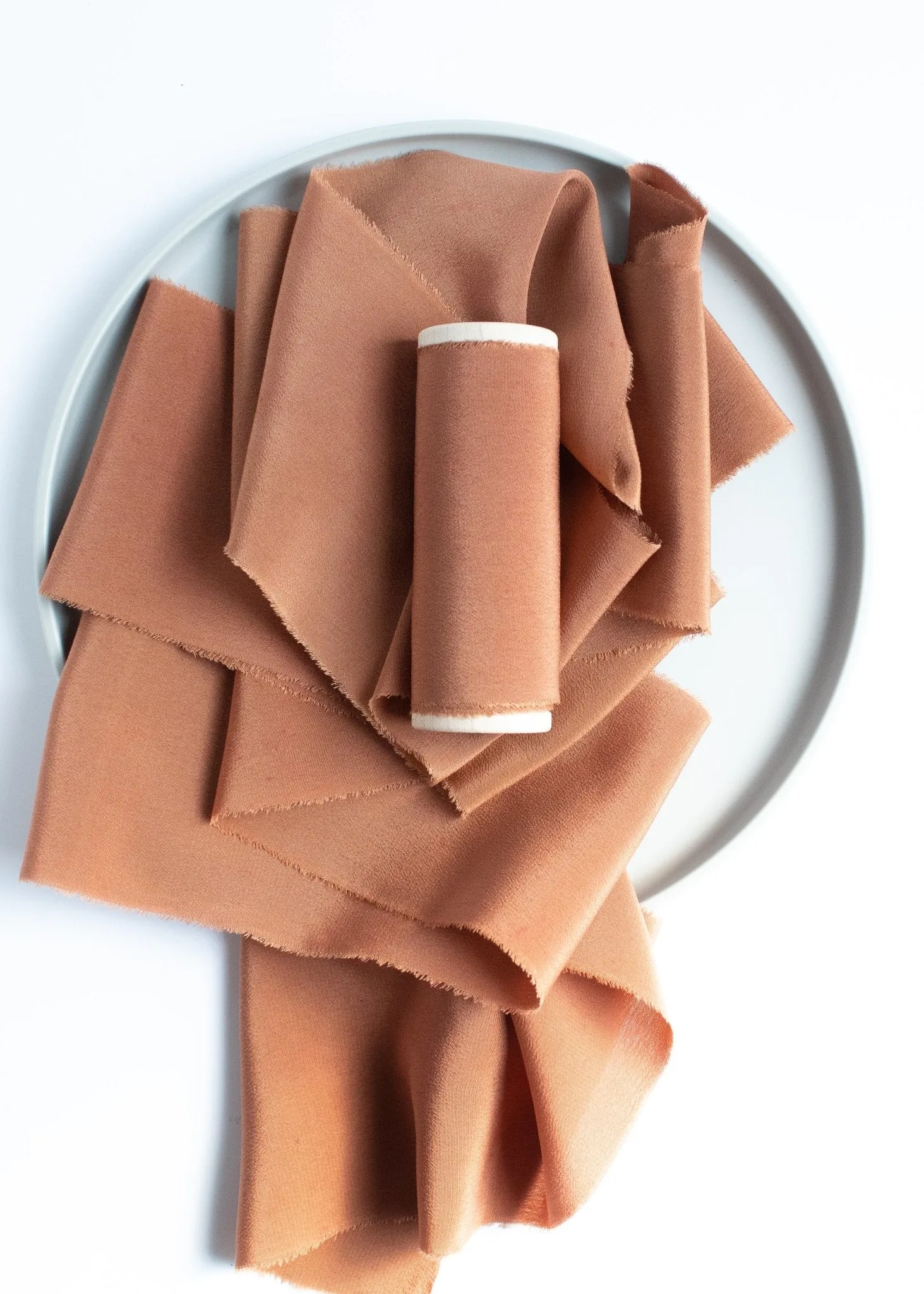 Pecan Brown Crepe de Chine Silk Ribbon