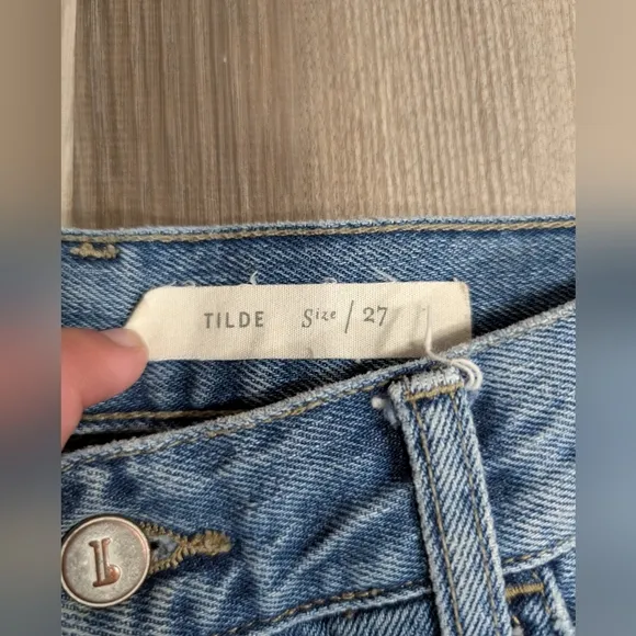 Pilcro And The Letterpress Size 27 Tilde High Rise Cropped Raw Hem Jeans