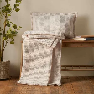 Pineapple Elephant Jaipur Chunky Waffle Throw - Natural