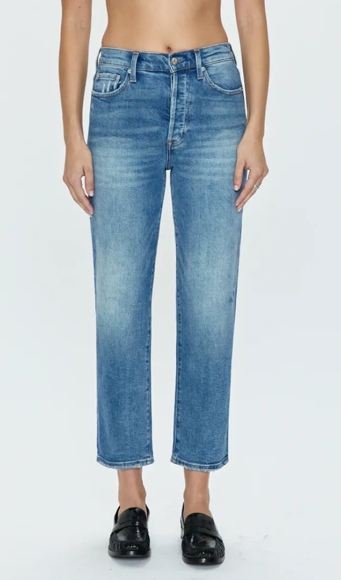Pistola - Charlie High Rise Classic Straight Ankle Jean - Spruce