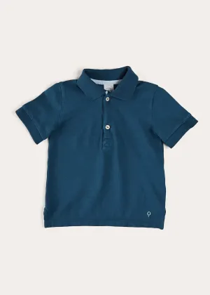 Plain Short Sleeve Polo Shirt in Navy (2-10yrs)
